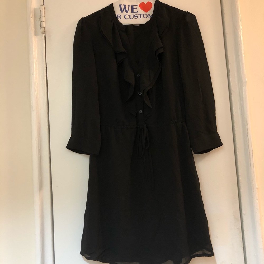 H&M black dress with tie front